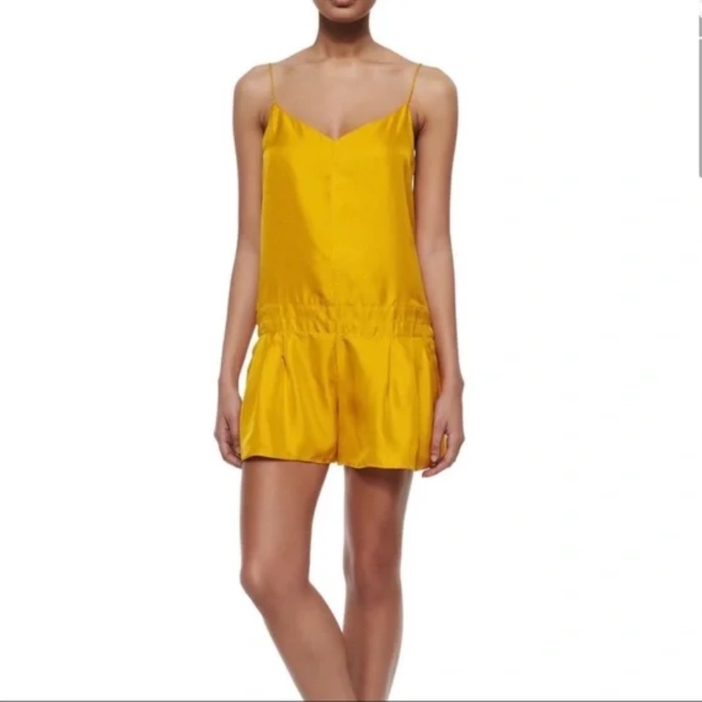 Rag & Bone Dune Silk Romper Dropped Waist Pockets Size 00